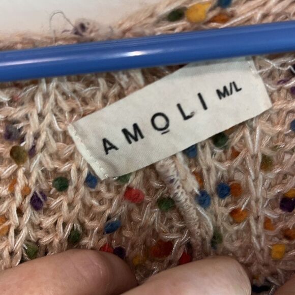 EXCELLENT CONDITION AMOLI MULTICOLOR CONFETTI KNOT TWIST SWEATER MEDIUM/LARGE - Picture 3 of 11